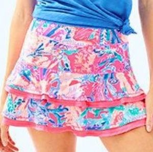Lilly Pulitzer Luxletic Zela Skort Sz XS Tiered Ruffles